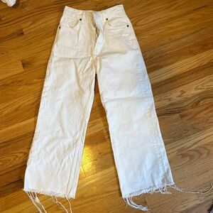 Zara Cream Wide-Leg Trousers